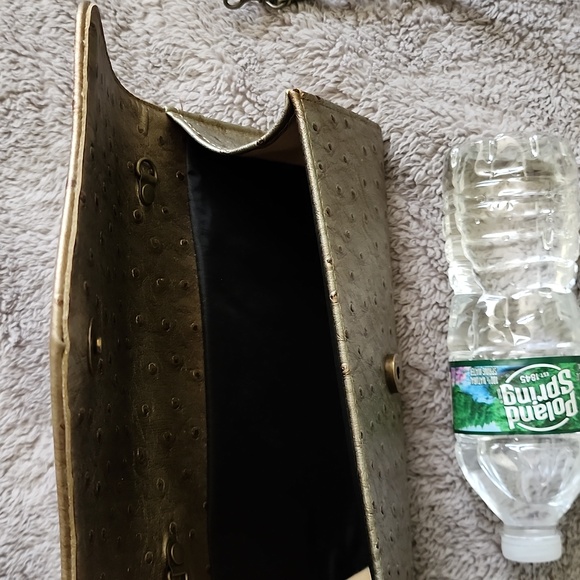 Woman shoulder cross body handbag clutch faux ostrich sexy party - Picture 3 of 8